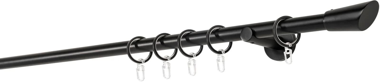 MYDECO Gardinenstange 20mm Schwarz Wandmontage