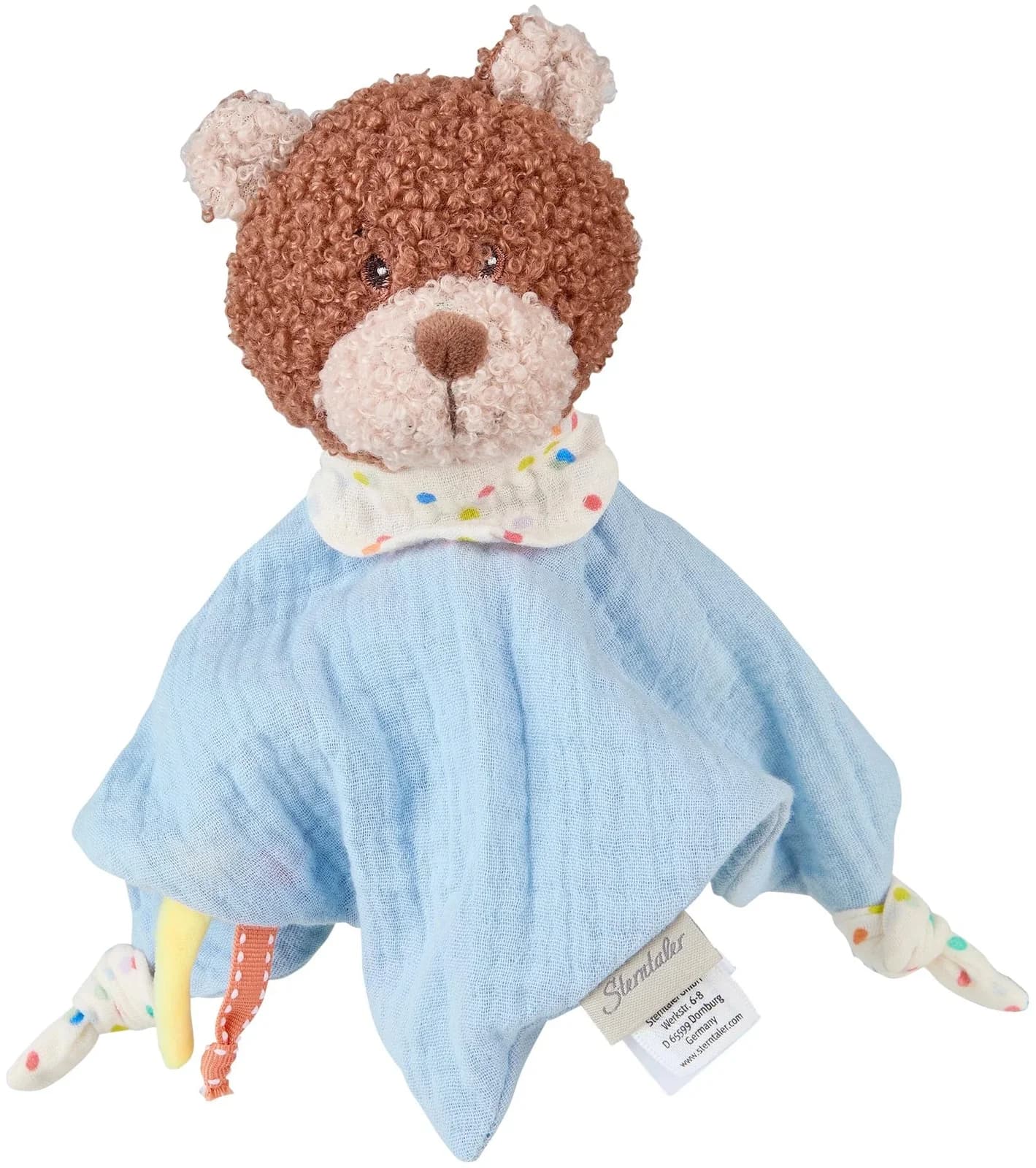 STERNTALER Schmusetuch BÄR Bob S Baby Eisblau mit Rassel