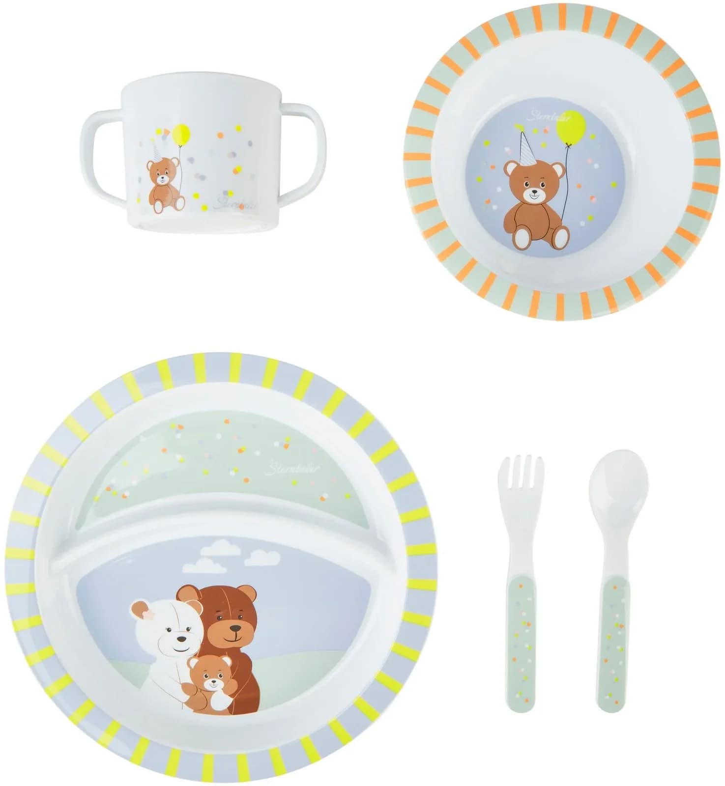 Sterntaler Kindergeschirr-Set FAMILIE Bär bunt Polypropylen