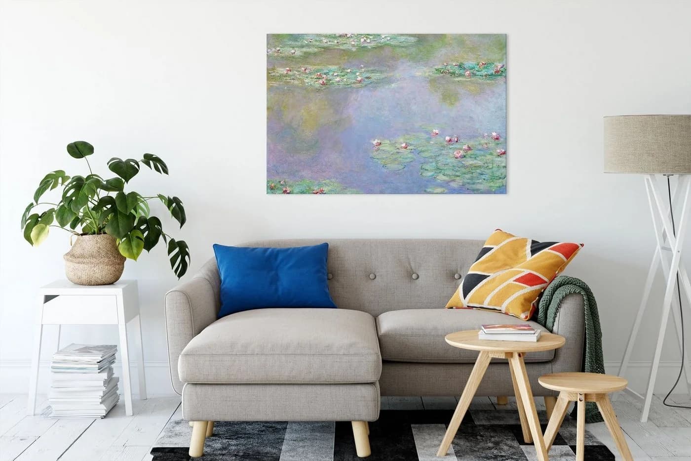 Pixxprint Leinwandbild Claude Monet - Seerosen V