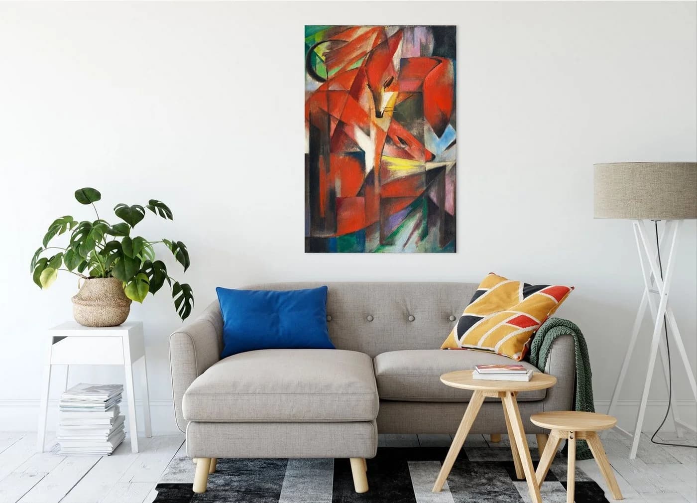 Pixxprint Leinwandbild Franz Marc - Füchse, Leinwandbild fertig bespannt, inkl. Zackenaufhänger