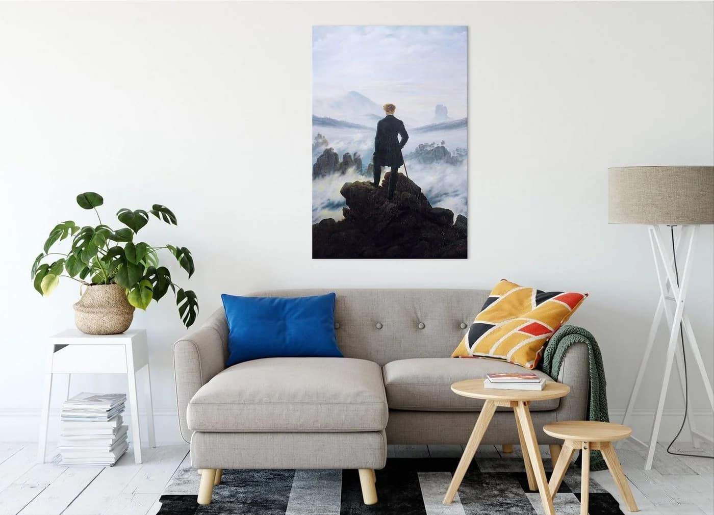 Pixxprint Leinwandbild Caspar David Friedrich Wanderer über dem Nebelmeer