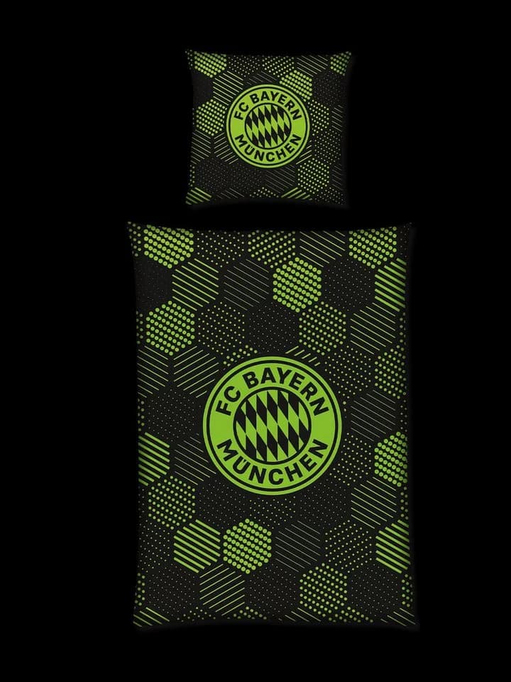 FC Bayern München Bettwäsche Schwarz Glow in the Dark
