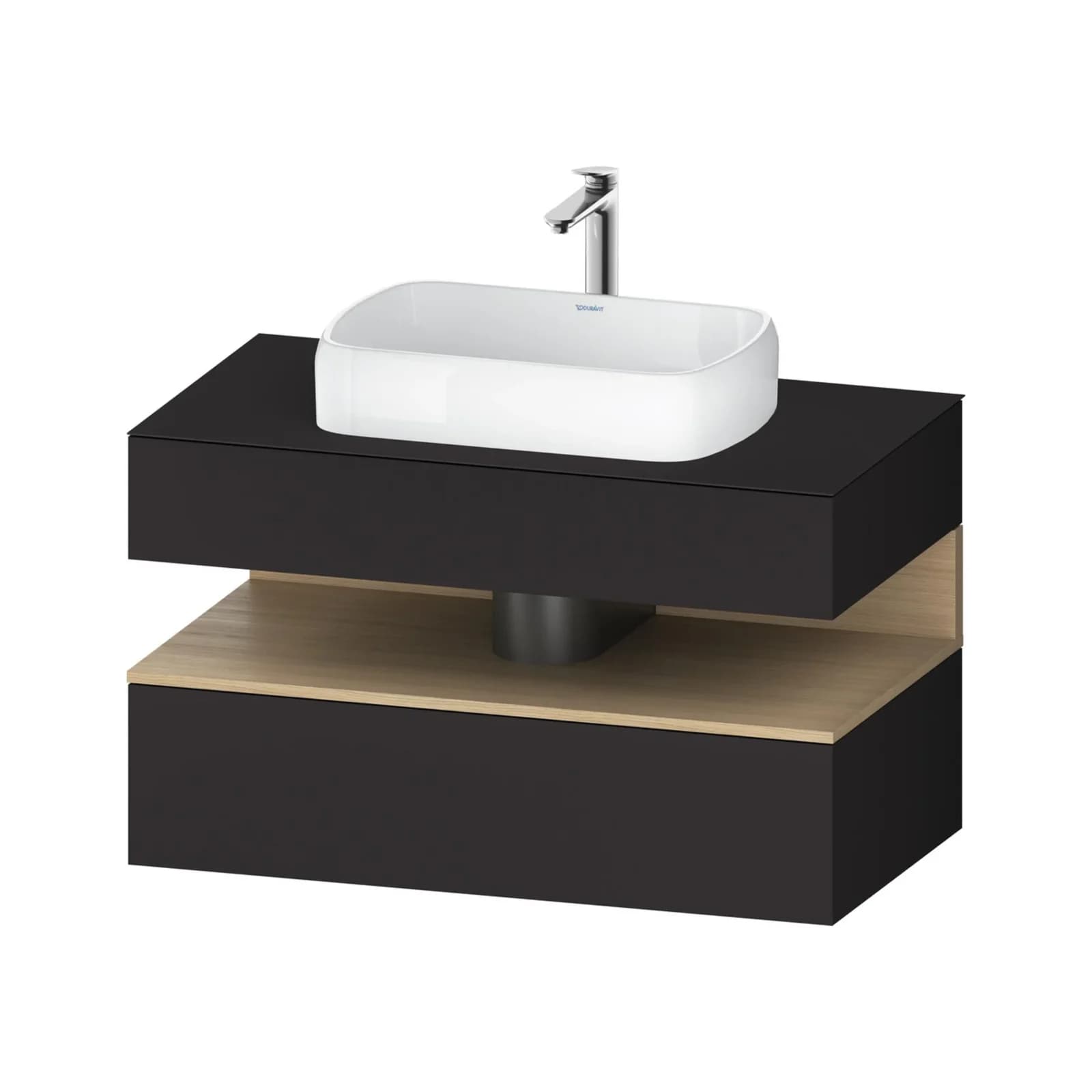 Duravit Qatego Konsolenwaschtischunterbau Graphit Supermatt