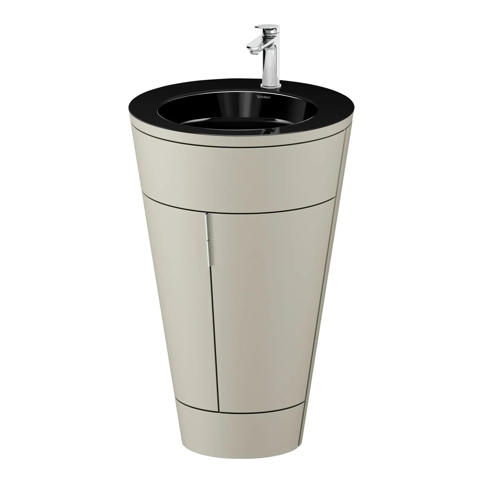 Duravit Starck 1,c-bonded Set S19515O10600000 Griff Chrom, Keramik Schwarz Matt, bodenstehend, Taupe Seidenmatt