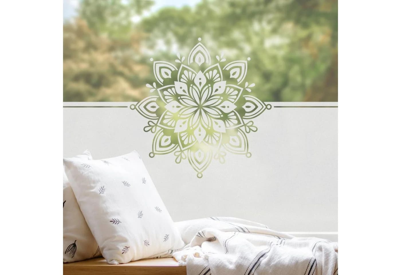 Bilderdepot24 Fensterfolie Mandala Motiv Statisch Haftend Blickdicht