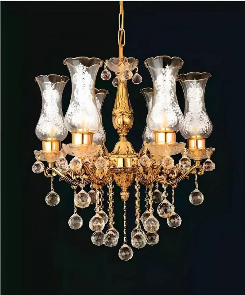 JVmoebel Kronleuchter Kristall Deckenlampe Gold