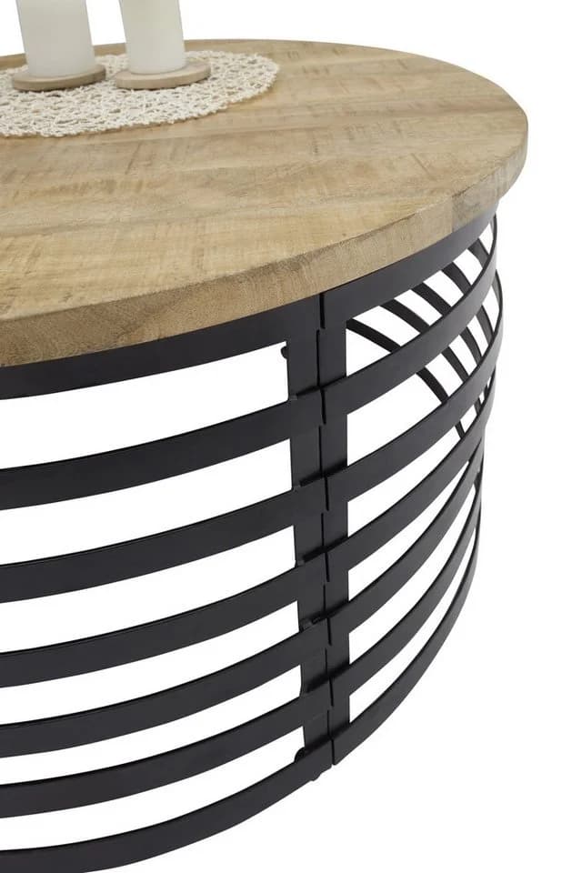 möbelando Couchtisch Marly Mangoholz Schwarz