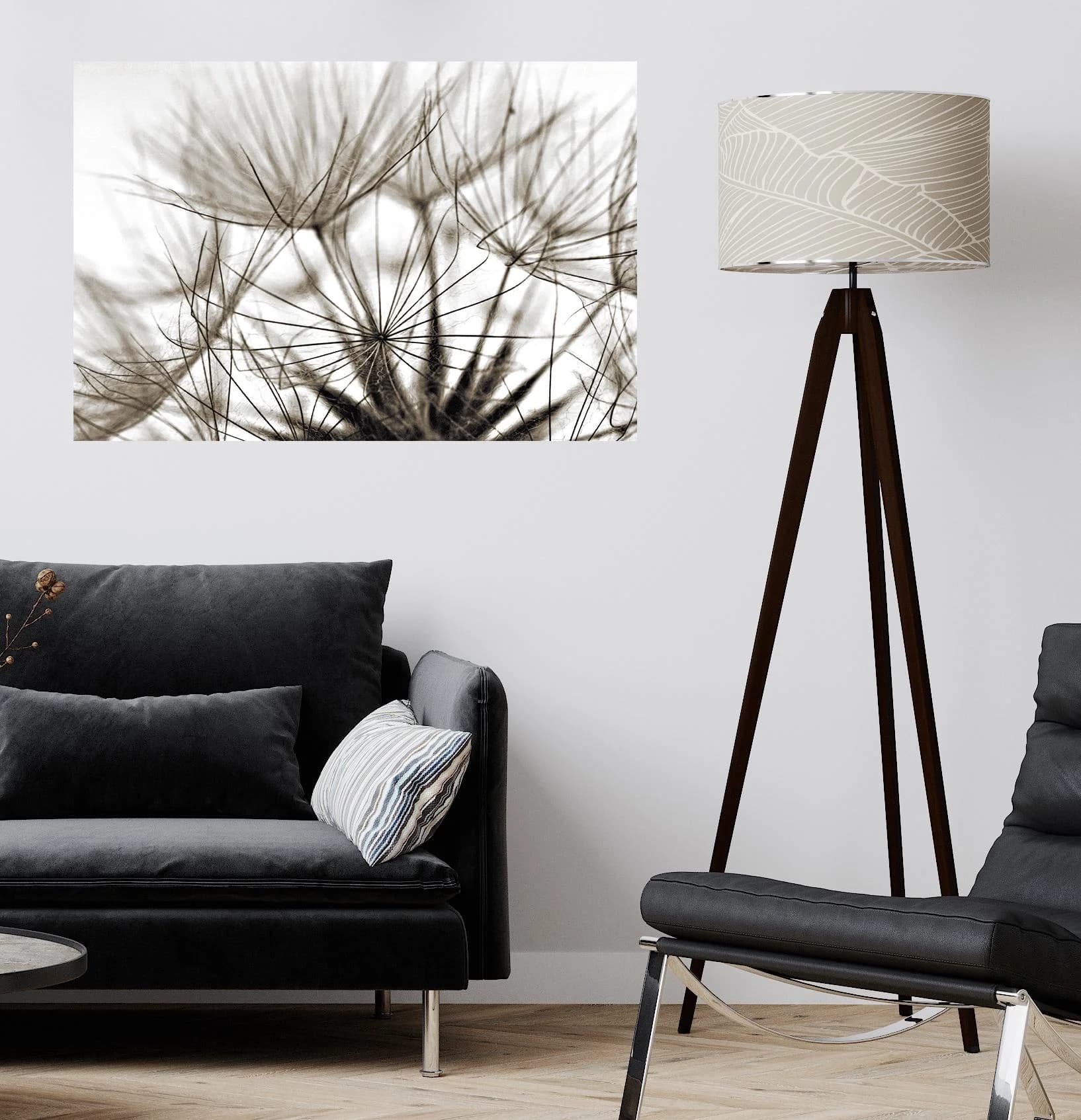 QUEENCE Wandsticker "Susi" Grau Pusteblume Selbstklebend