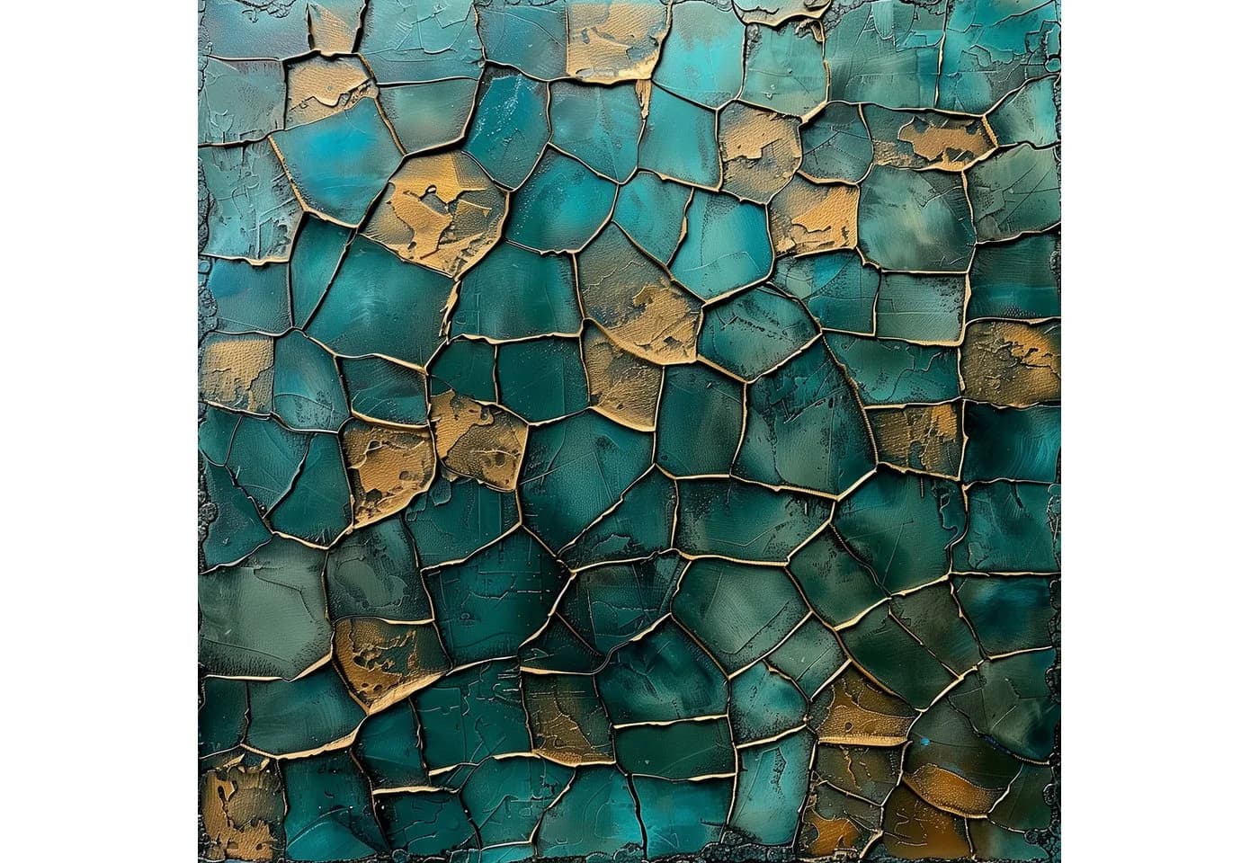 queence Acrylglasbild Mosaik in Türkis, Abstrakt, Fine Art-Print in Galeriequalität