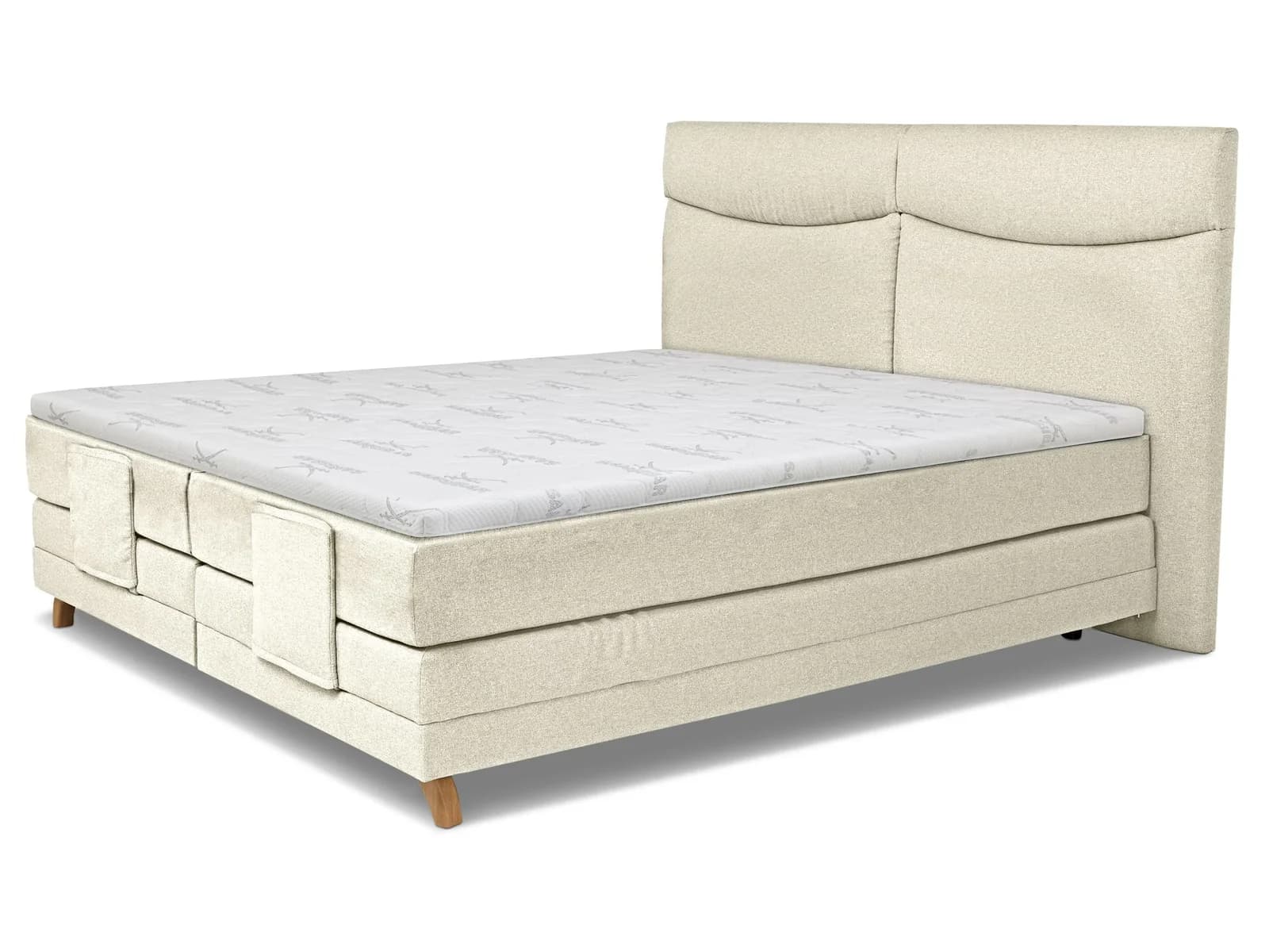 Sansibar Boxspringbett Langeoog mit Motor und Stoffbezug