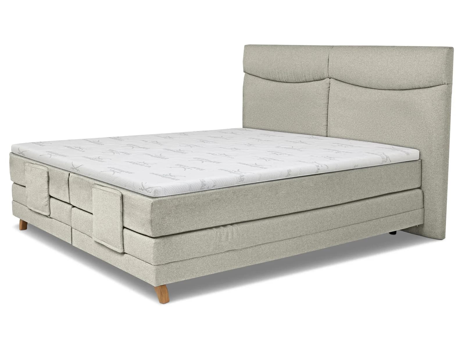 SANSIBAR Boxspringbett Langeoog mit Motor und Stoffbezug