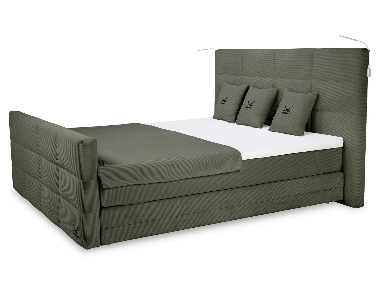 Boxspringbett SANSIBAR BILLUND mit Motor und Stoffbezug