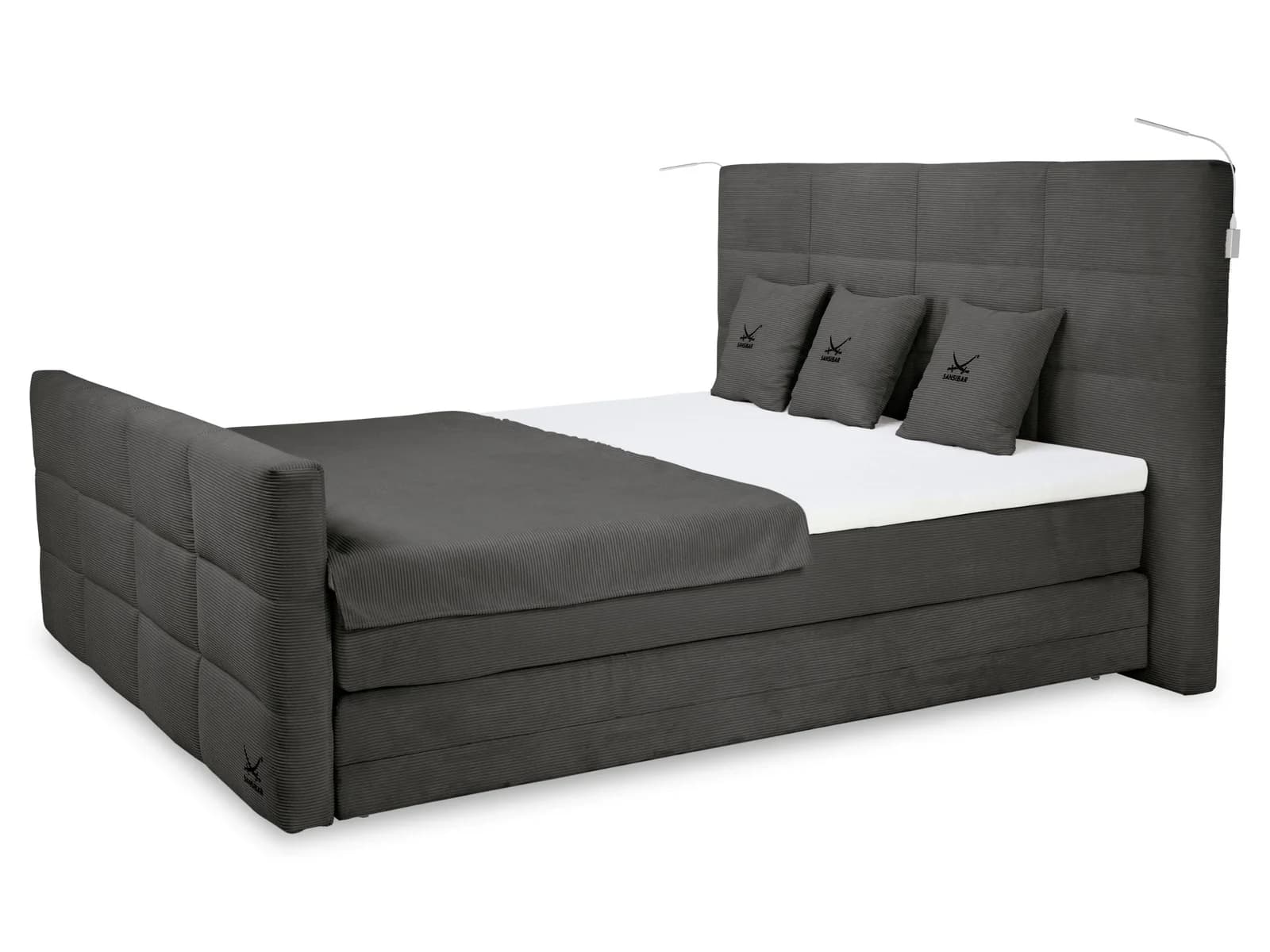Boxspringbett SANSIBAR BILLUND mit Motor und Stoffbezug