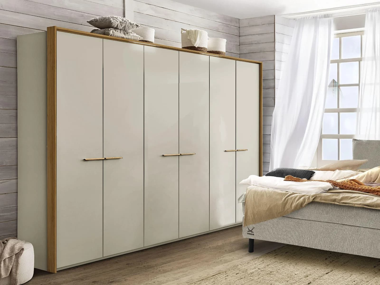 Kleiderschrank SANSIBAR USEDOM Champagner Dekor