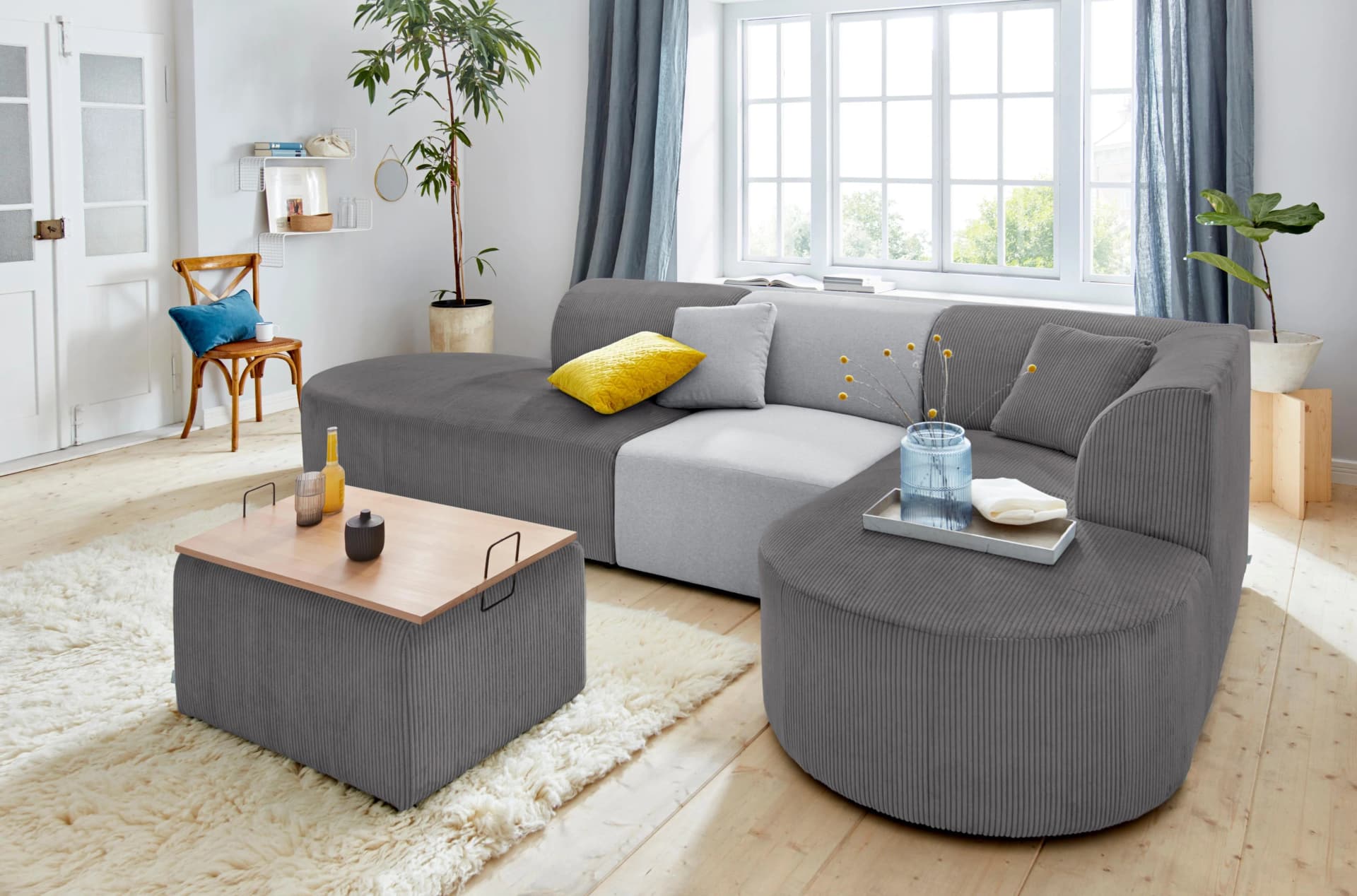 OTTO HOME Alesund Sofa-Eckelement Anthrazit Cord
