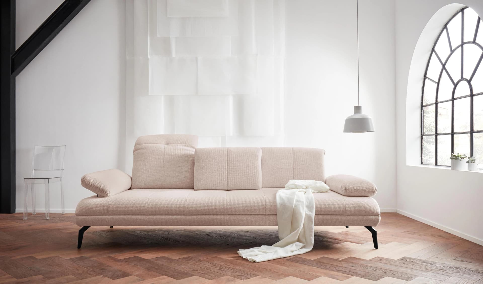 HOME AFFAIRE Stenlille Multifunktionssofa 3-Sitzer Beige Leder