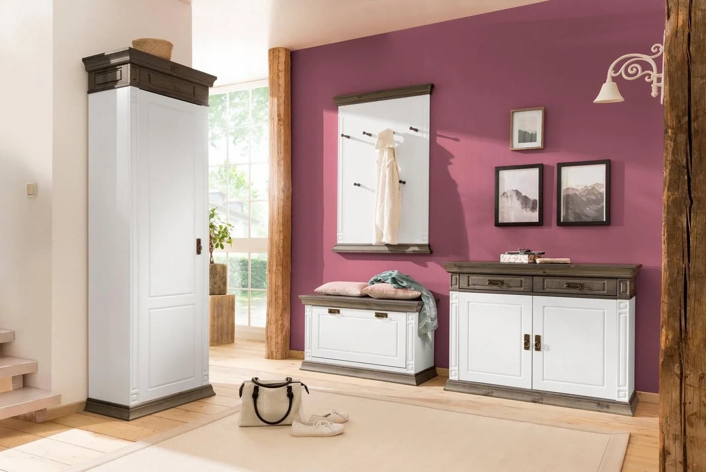 OTTO HOME Kommode Vinales Weiß/Wenge Massivholz Landhausstil