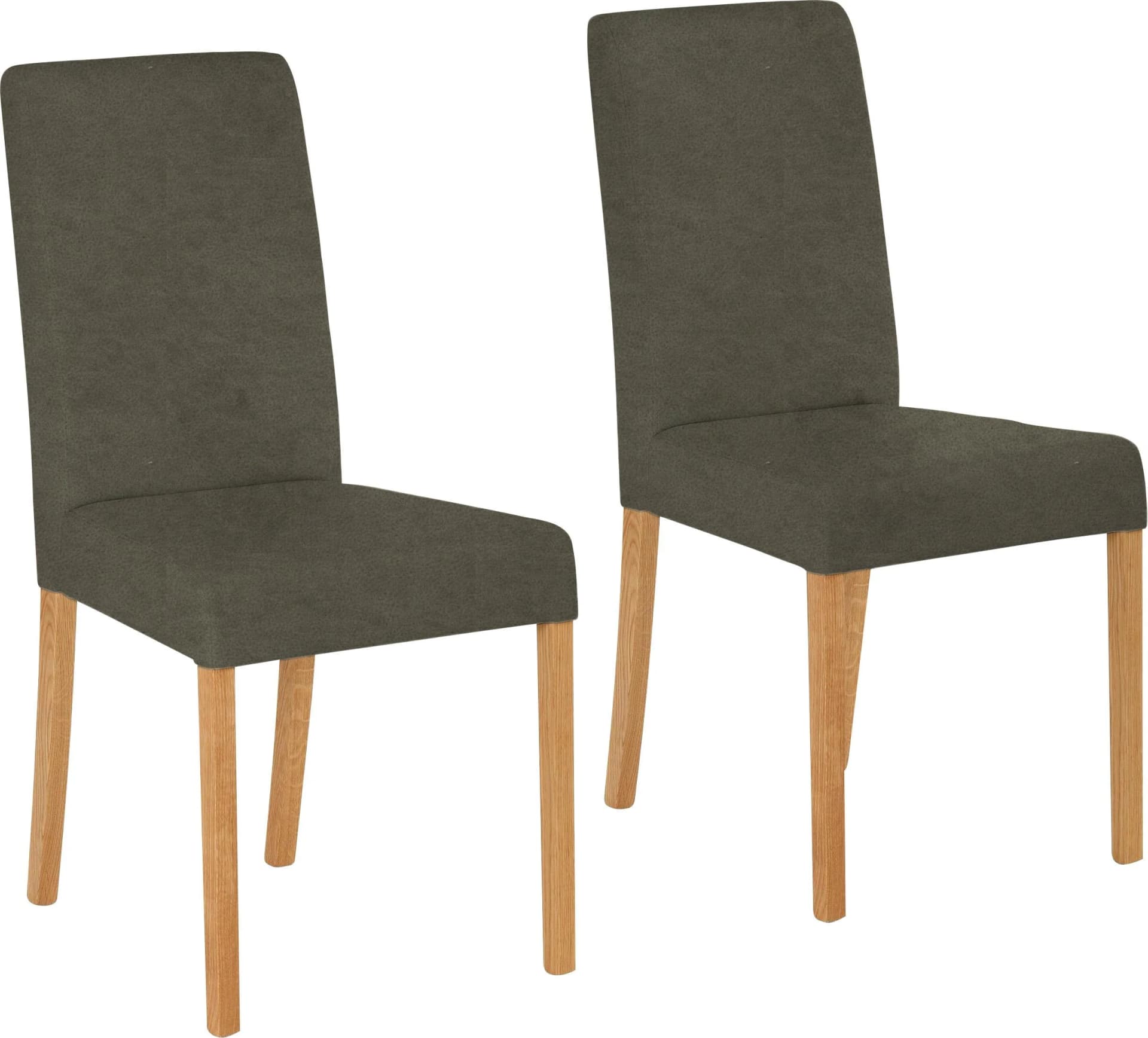 HOME AFFAIRE Stuhl Bologna Massivholz Eiche Microfaser Khaki