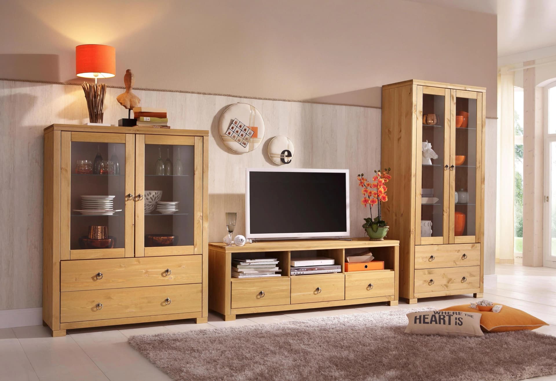 OTTO HOME Wohnwand Gotland 3-tlg. Beige Natur Kiefer