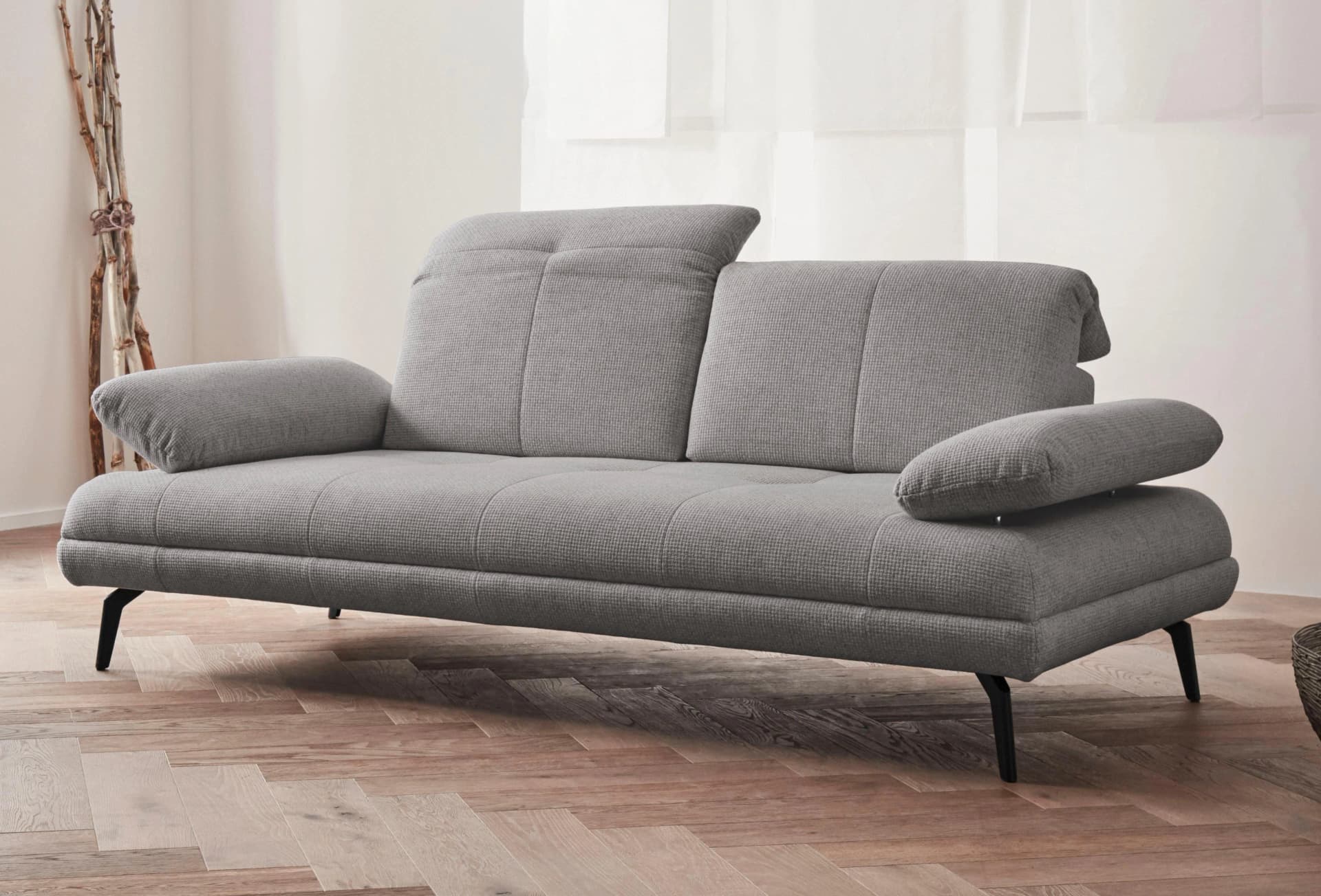 HOME AFFAIRE Stenlille 2-Sitzer Sofa hellgrau mit Verstellfunktion