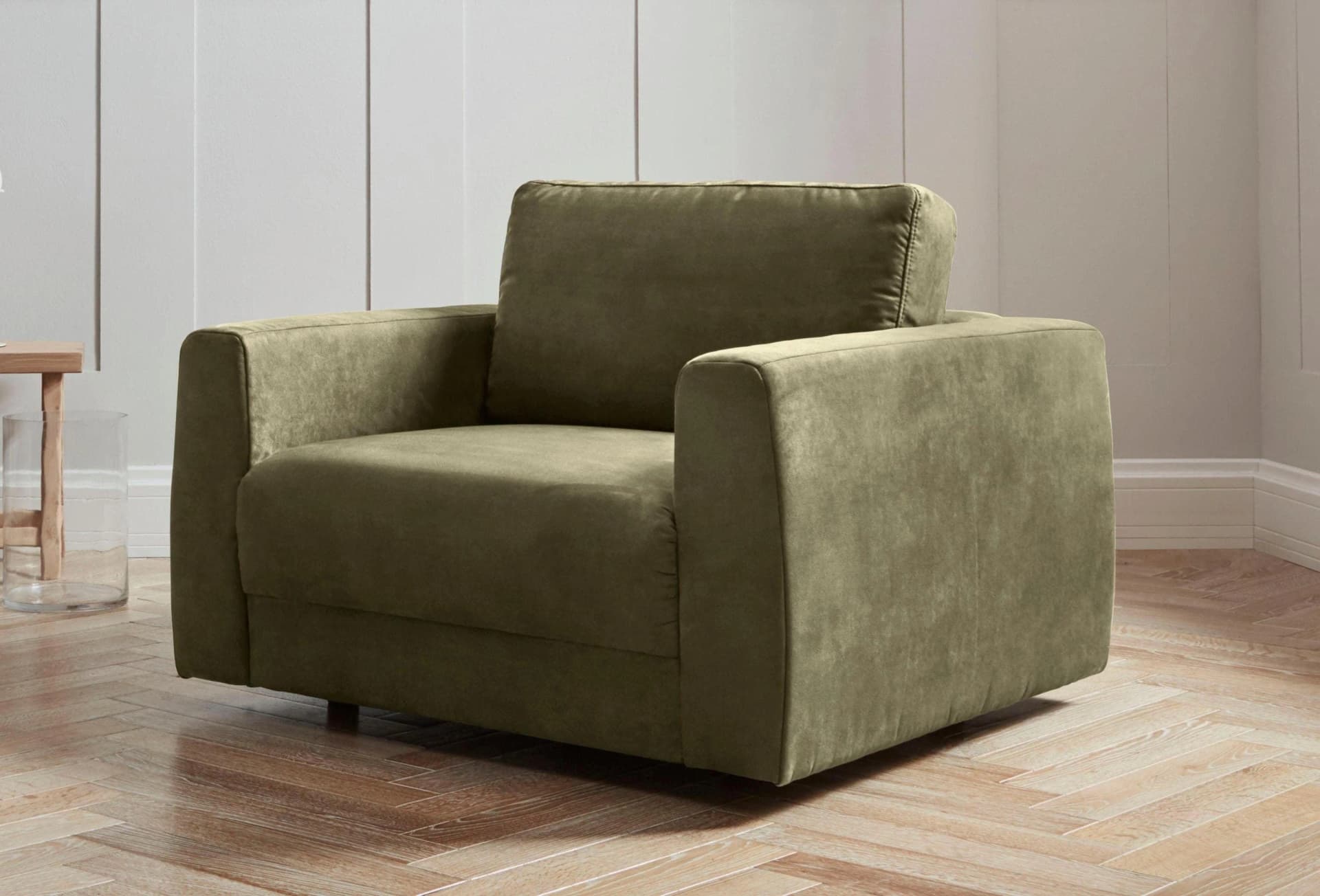 OTTO HOME Hobro Loungesessel Oliv Microfaser Lederoptik