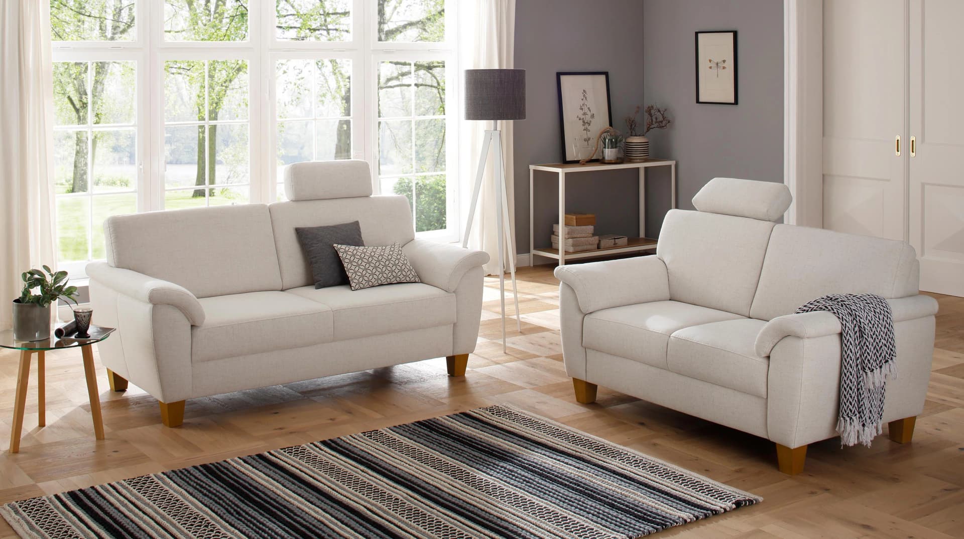 HOME AFFAIRE Polstergarnitur Texel Beige Struktur fein