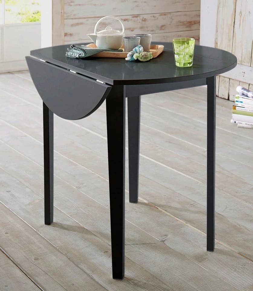 Esstisch OTTO HOME Schwarz mit Klappbaren Seitenteilen