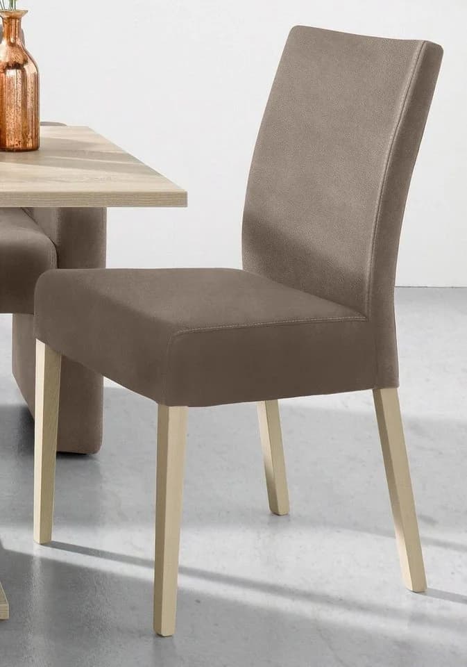 HOME AFFAIRE Umag 4-Fußstuhl 2er Set Braun Microfaser