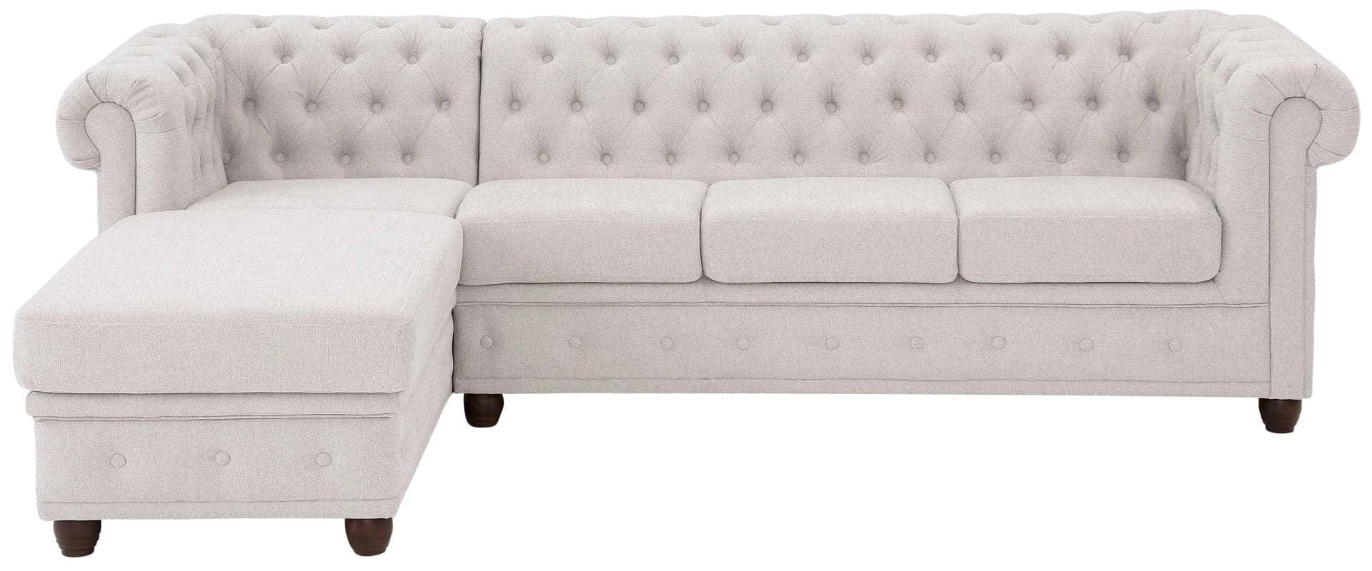HOME AFFAIRE Chesterfield-Sofa New Castle L-Form Silber