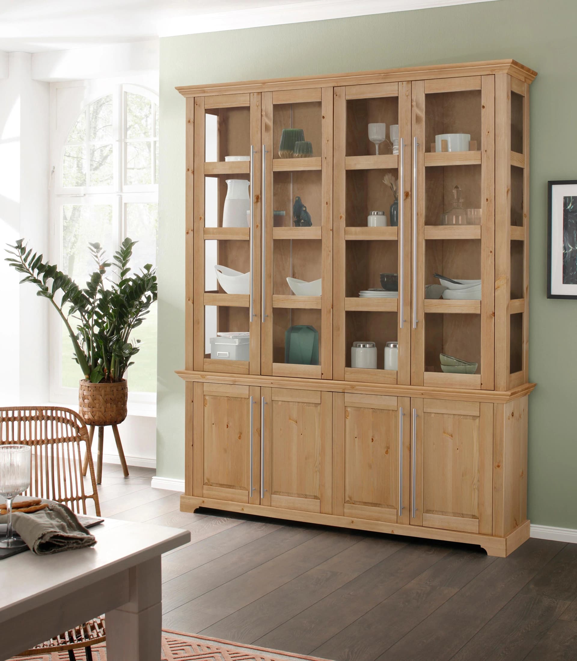 OTTO HOME Vitrine Melissa Beige Natur Massivholz Kiefer