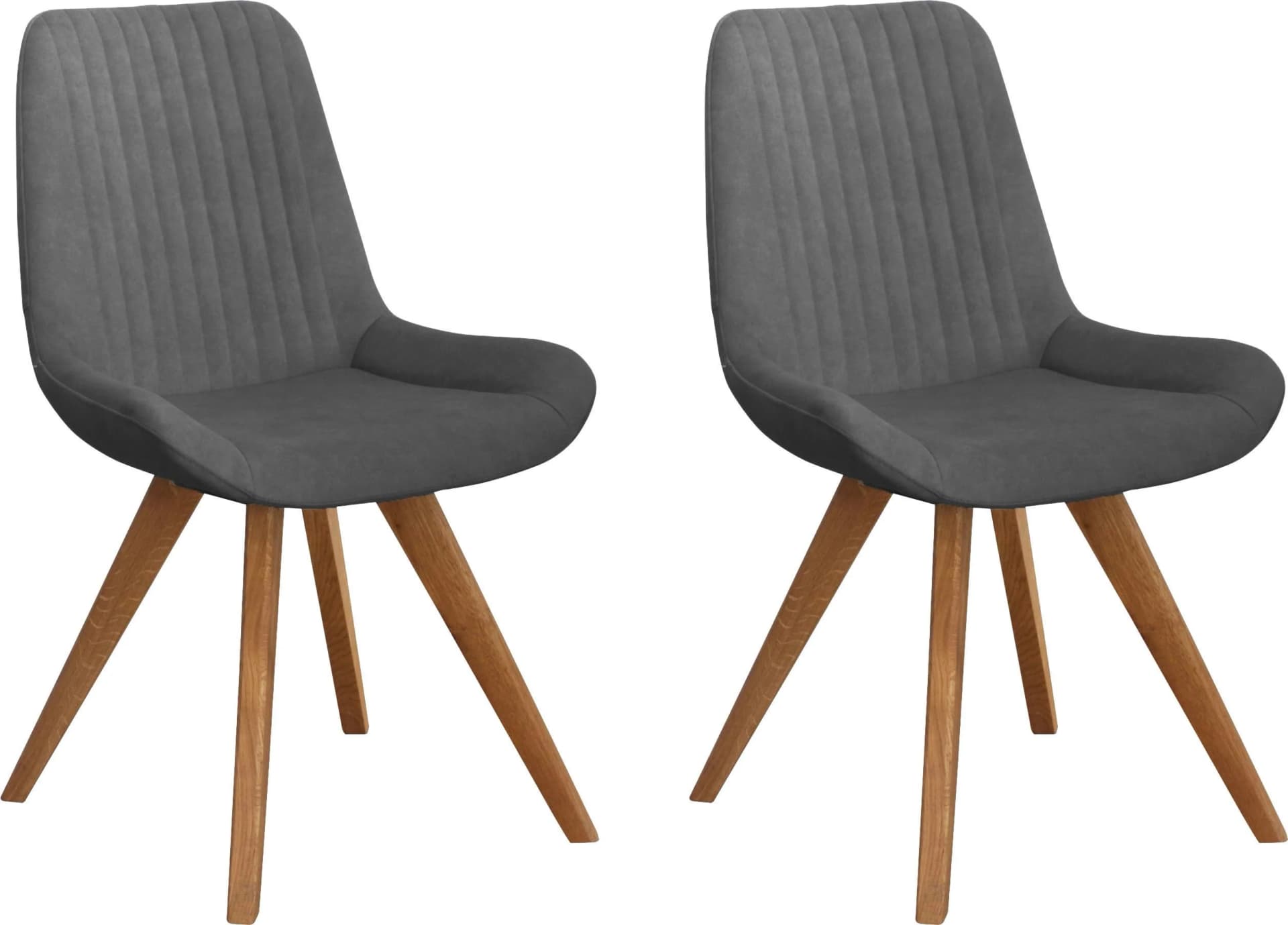 OTTO HOME Schalenstuhl Bratislava Grau Eiche Massivholz 2er Set
