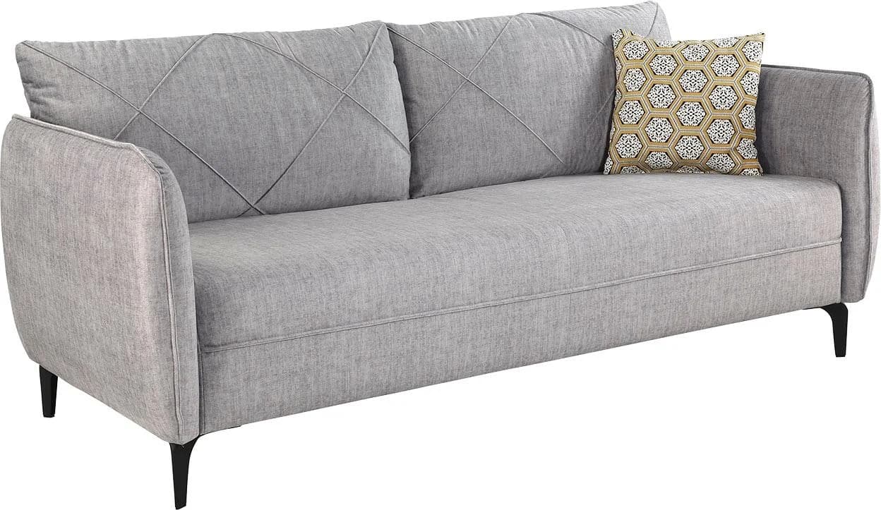 Jockenhöfer 3-Sitzer Sofa Novara Grau Retro-Optik