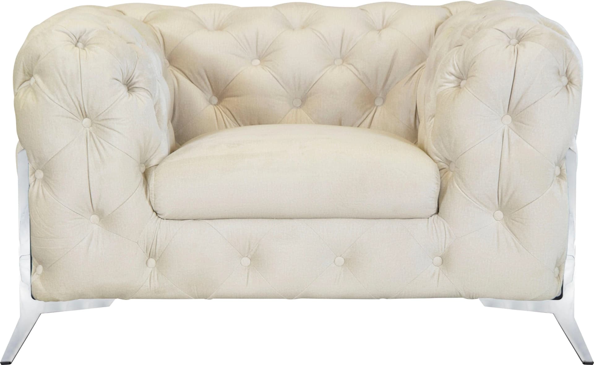 Home Affaire Chesterfield-Sessel Amaury Beige Samtoptik