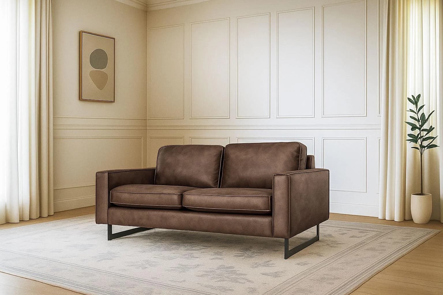 HOME AFFAIRE Pinto 2-Sitzer Sofa Braun Microfaser