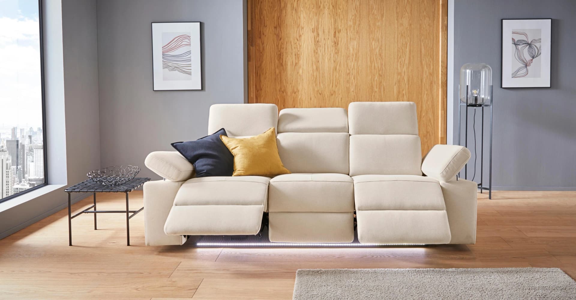 HOME AFFAIRE Kilado 3-Sitzer Sofa mit Relaxfunktion und LED
