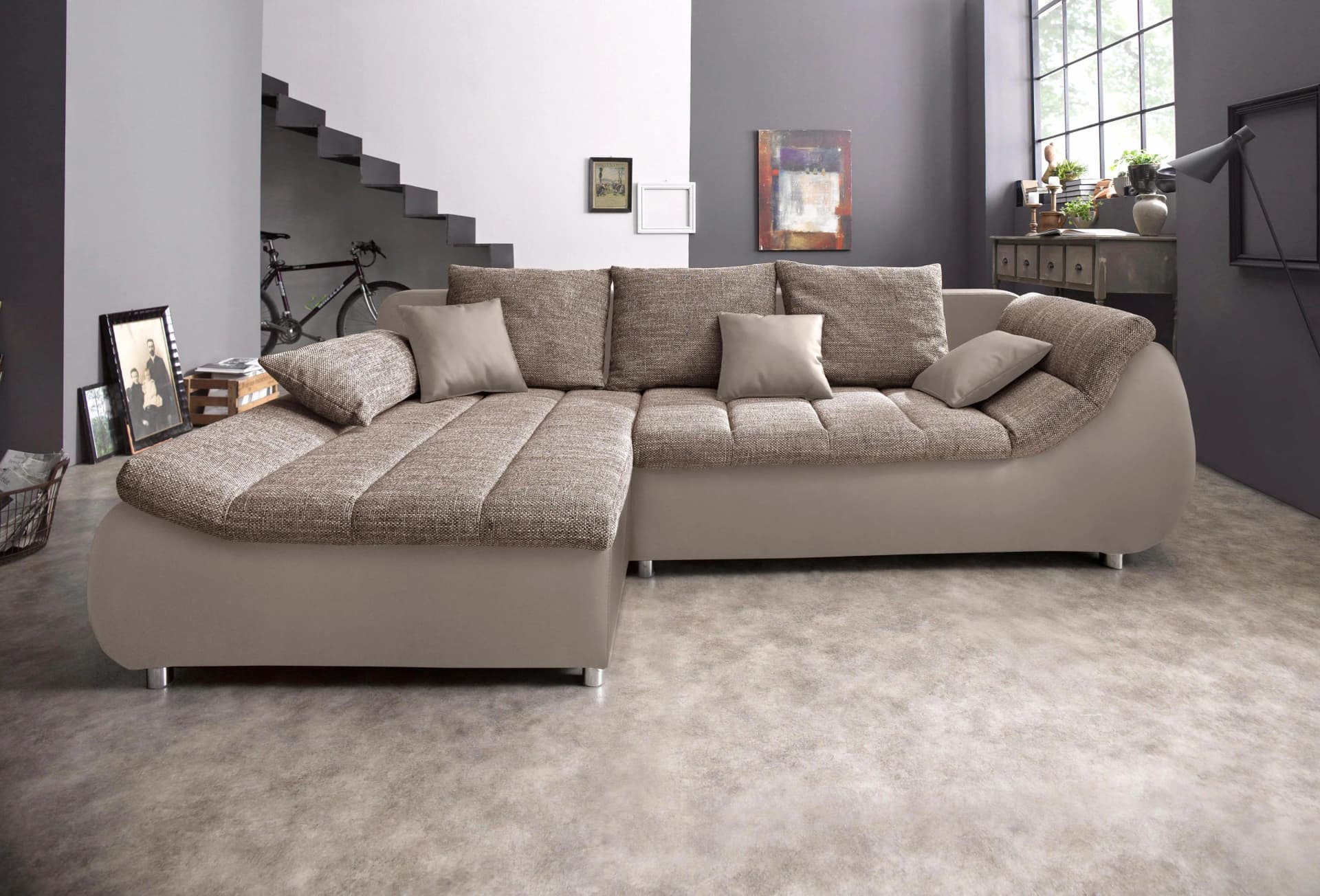 HOME AFFAIRE Ecksofa Imola mit Bettfunktion Cappuccino