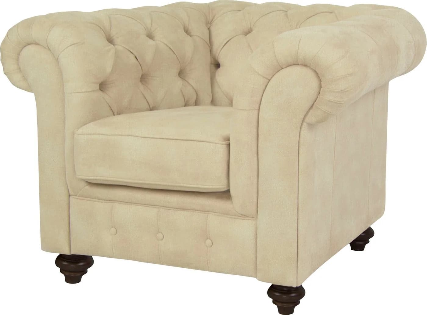 HOME AFFAIRE Sessel Duc Chesterfield Beige Samtoptik