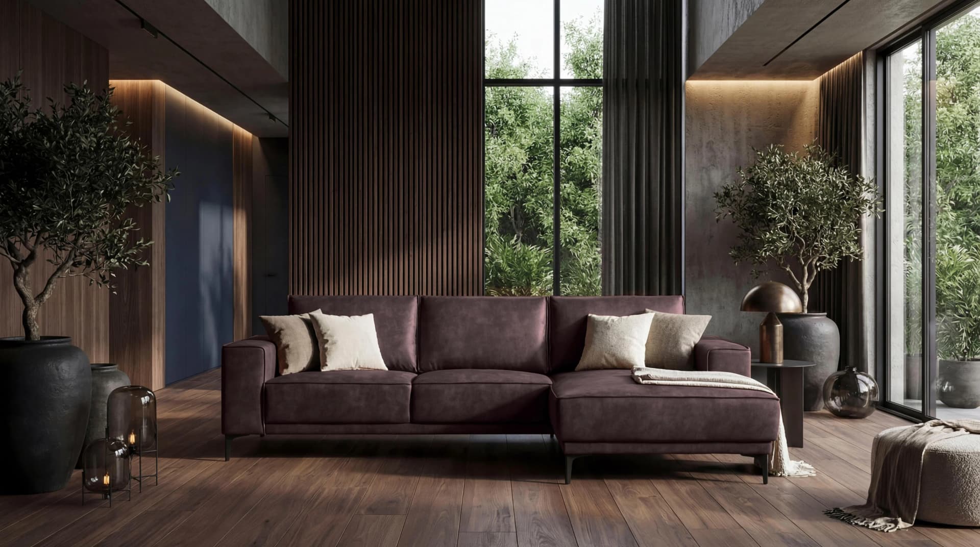 OTTO HOME Ecksofa Oland Dunkelbraun L-Form Microfaser