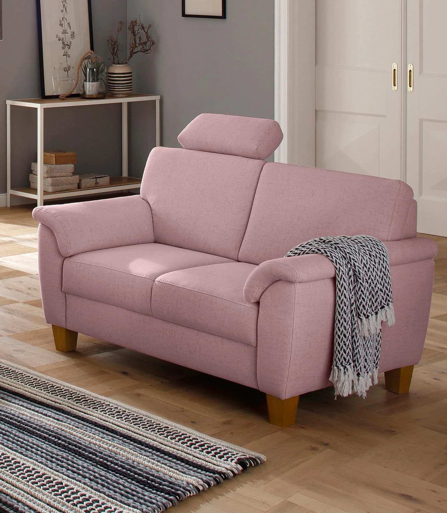HOME AFFAIRE Texel 2-Sitzer Sofa Altrosa Polyester