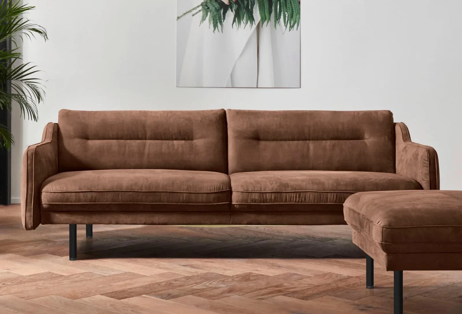 OTTO HOME Nordfyn 2,5-Sitzer Sofa Cognac Braun Lederoptik