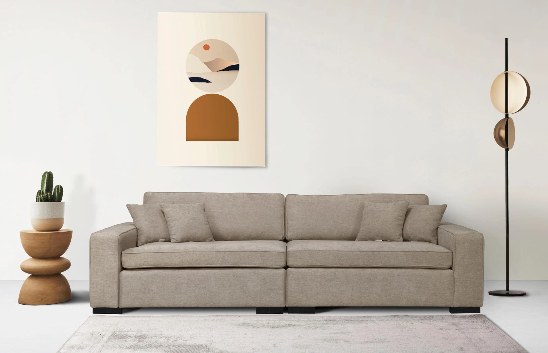 HOME AFFAIRE Skara XXL 2-Sitzer Sofa Beige Polyester