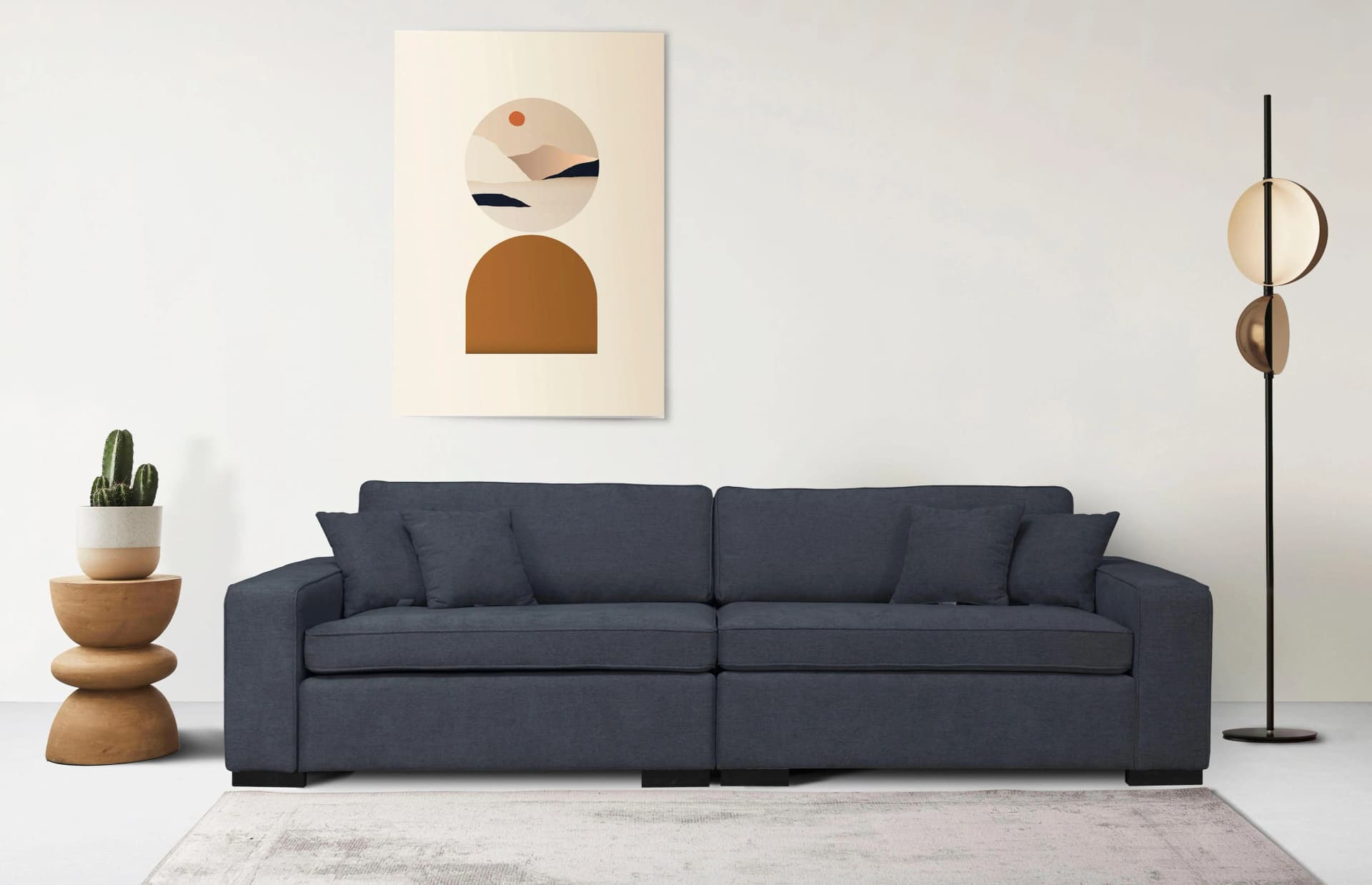 HOME AFFAIRE Skara XXL 2-Sitzer Sofa graublau Polyester