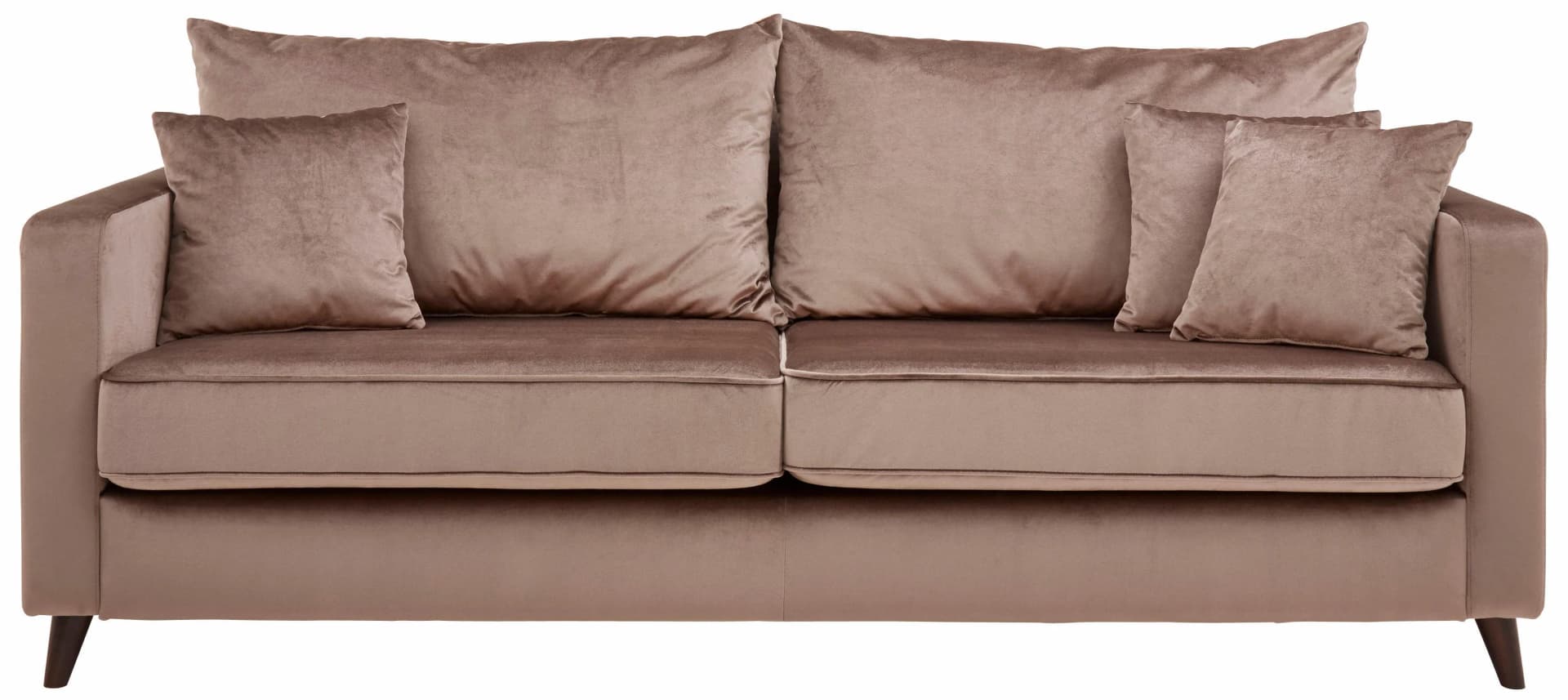 HOME AFFAIRE Renesse 3-Sitzer Sofa Taupe Samtvelours