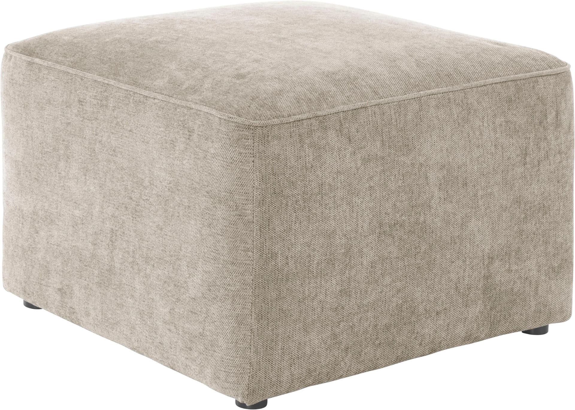 HOME AFFAIRE Hocker Sundstrup Taupe Polyester Massivholz