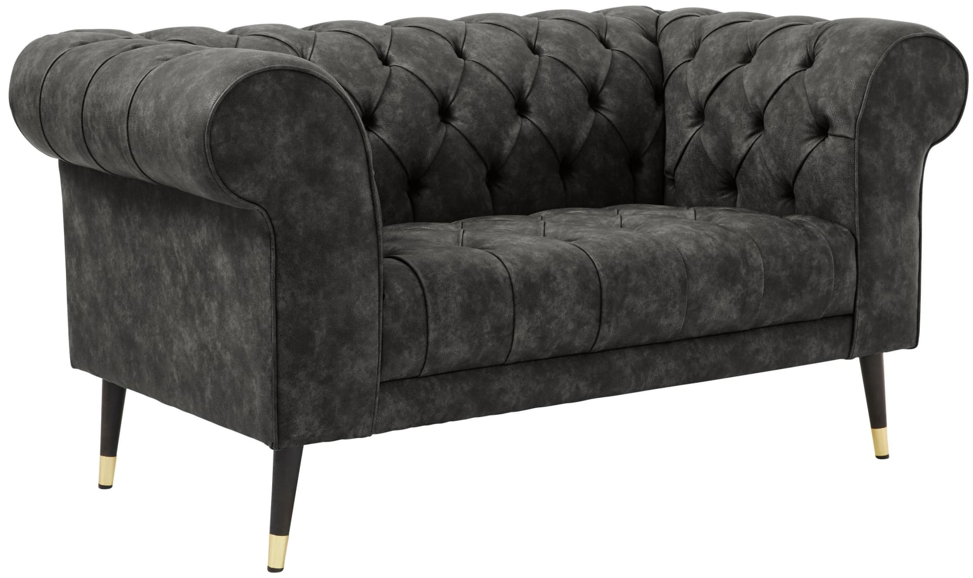Chesterfield-Sofa HOME AFFAIRE Tinnum Anthrazit Luxus-Microfaser Vintage