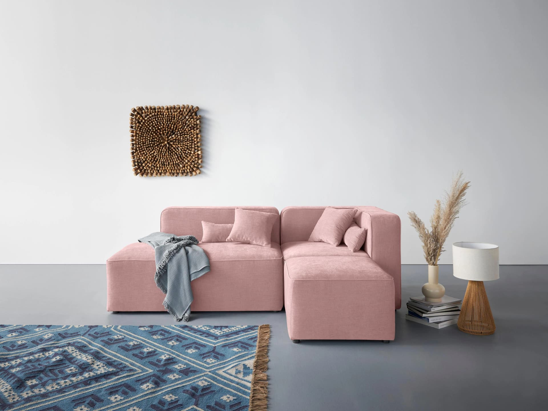 Ecksofa HOME AFFAIRE Sundstrup L-Form Rosa