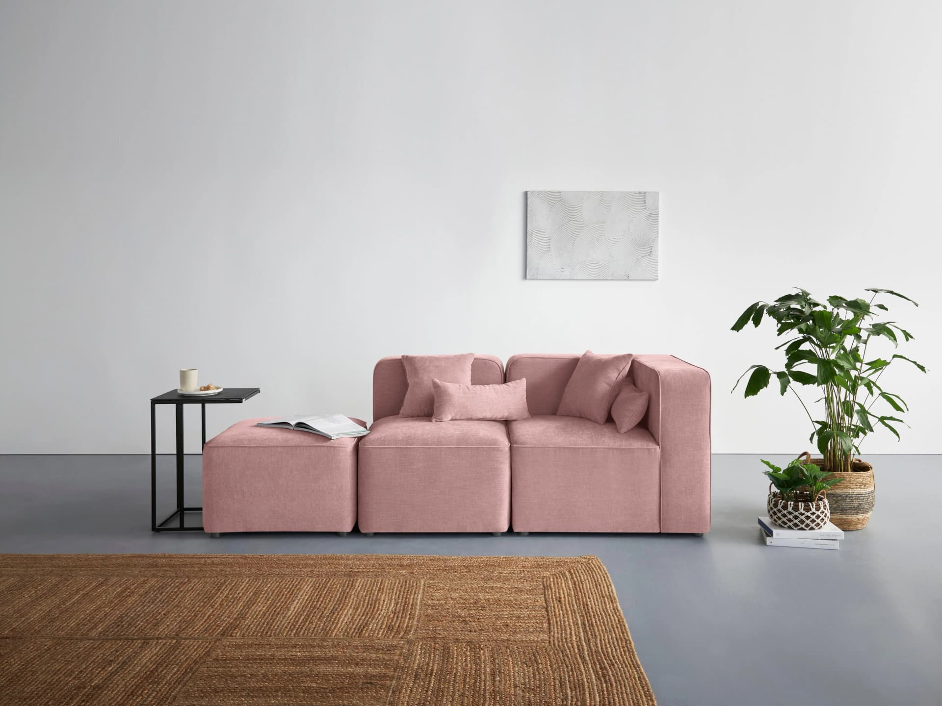 HOME AFFAIRE Sundstrup 3-Sitzer Sofa Rosa Modulserie