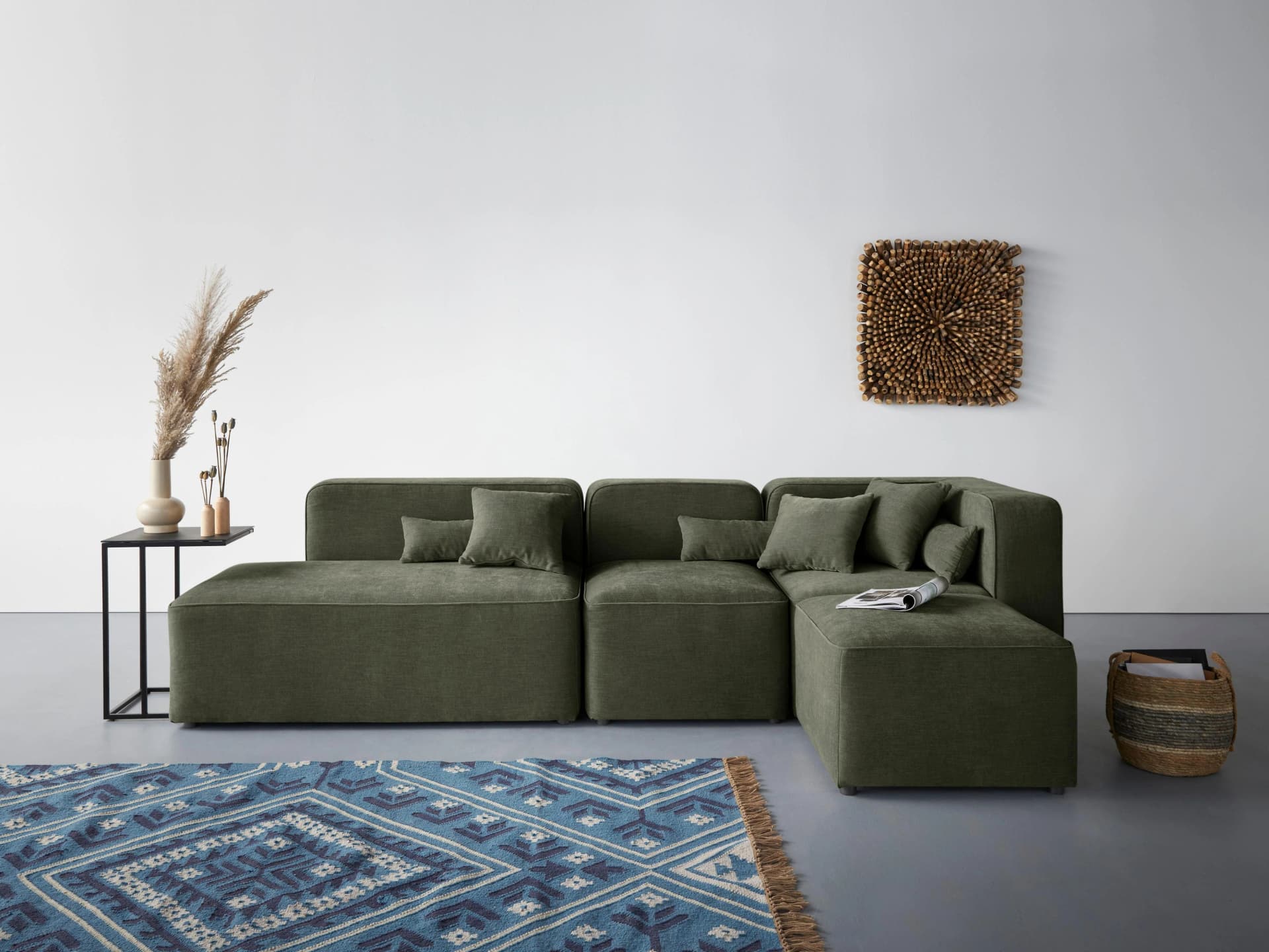 HOME AFFAIRE Ecksofa Sundstrup L-Form Grün