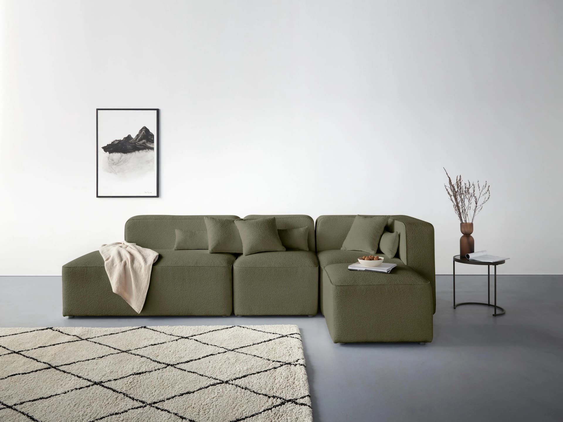 Ecksofa HOME AFFAIRE Sundstrup L-Form Grün Polyätherschaum-Polsterung
